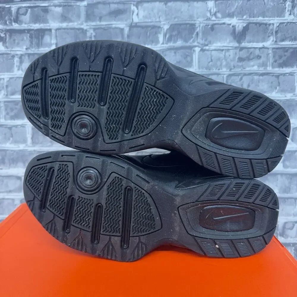 Nike Air Monarch IV Triple Black Athletic Dad Shoes 416355-001 Mens Size 7.5 4E